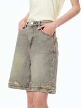 Women's Vintage Distressed Denim Shorts